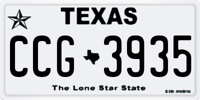 TX license plate CCG3935