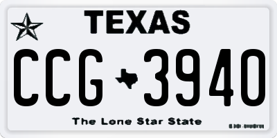 TX license plate CCG3940