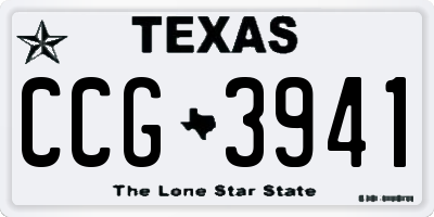 TX license plate CCG3941