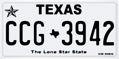 TX license plate CCG3942