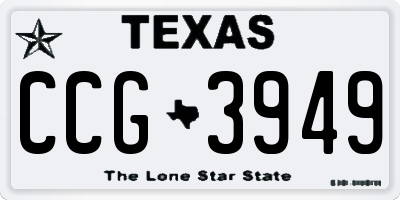 TX license plate CCG3949