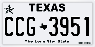TX license plate CCG3951