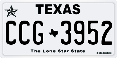 TX license plate CCG3952