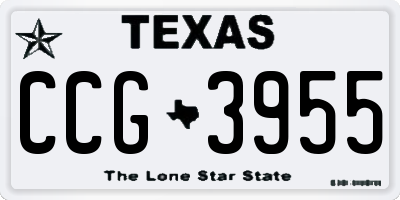 TX license plate CCG3955