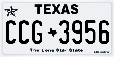 TX license plate CCG3956
