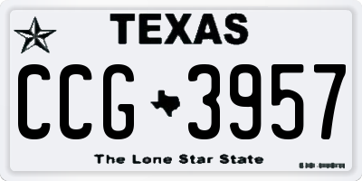 TX license plate CCG3957