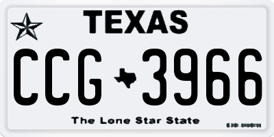 TX license plate CCG3966