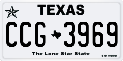 TX license plate CCG3969