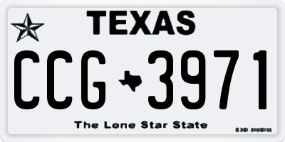 TX license plate CCG3971