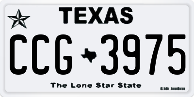 TX license plate CCG3975