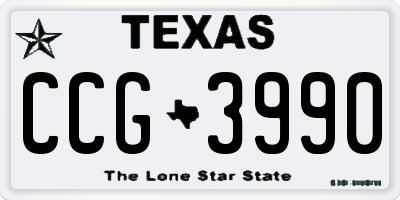 TX license plate CCG3990