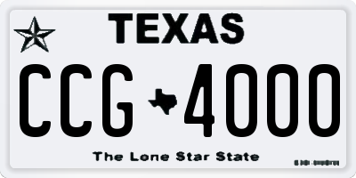 TX license plate CCG4000