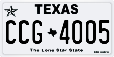 TX license plate CCG4005
