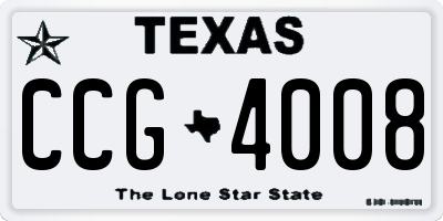 TX license plate CCG4008