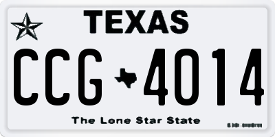 TX license plate CCG4014