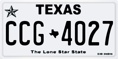 TX license plate CCG4027