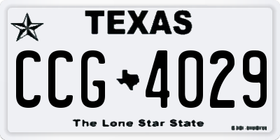 TX license plate CCG4029