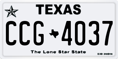 TX license plate CCG4037