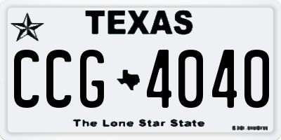 TX license plate CCG4040