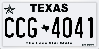 TX license plate CCG4041