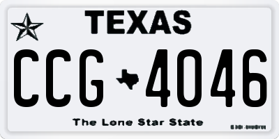 TX license plate CCG4046