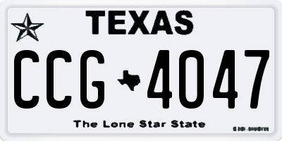 TX license plate CCG4047