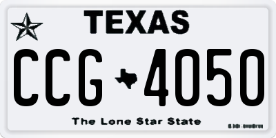 TX license plate CCG4050