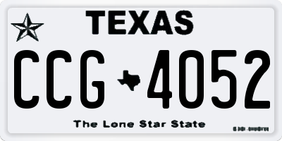 TX license plate CCG4052