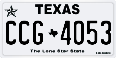TX license plate CCG4053
