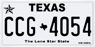 TX license plate CCG4054