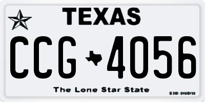 TX license plate CCG4056