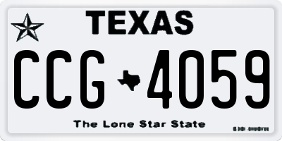 TX license plate CCG4059