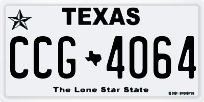 TX license plate CCG4064