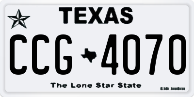 TX license plate CCG4070