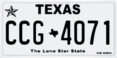 TX license plate CCG4071