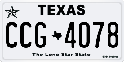 TX license plate CCG4078