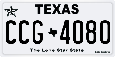 TX license plate CCG4080