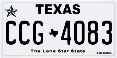 TX license plate CCG4083
