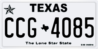 TX license plate CCG4085