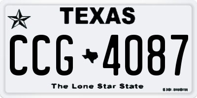 TX license plate CCG4087