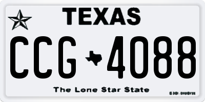 TX license plate CCG4088