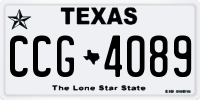 TX license plate CCG4089