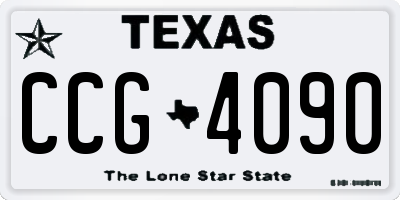 TX license plate CCG4090
