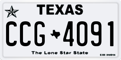 TX license plate CCG4091
