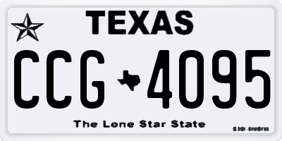 TX license plate CCG4095
