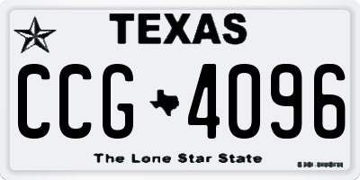 TX license plate CCG4096
