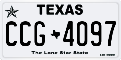 TX license plate CCG4097
