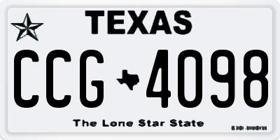 TX license plate CCG4098