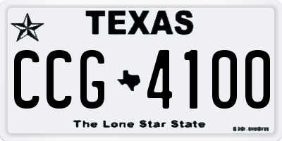 TX license plate CCG4100