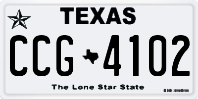 TX license plate CCG4102